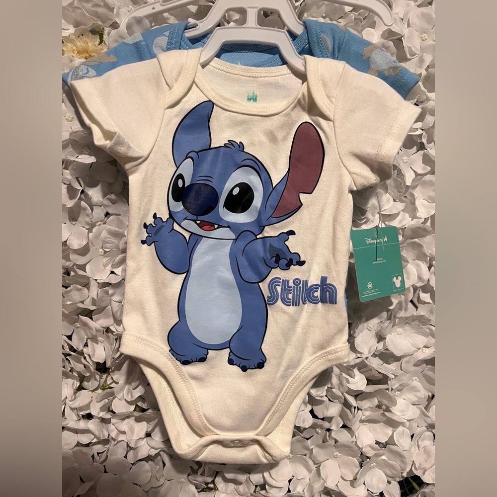 Disney Stitch Cream and Blue Bodysuit
